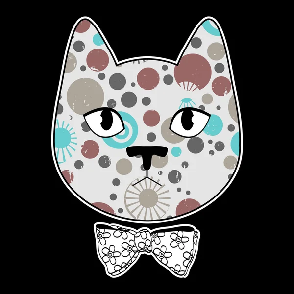 Linda cara de gatito lleno de textura sin costuras — Vector de stock