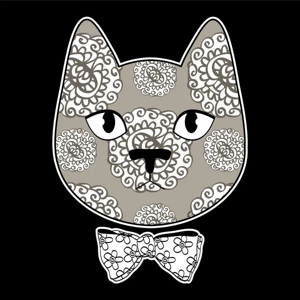 Linda cara de gatito lleno de textura sin costuras — Archivo Imágenes Vectoriales