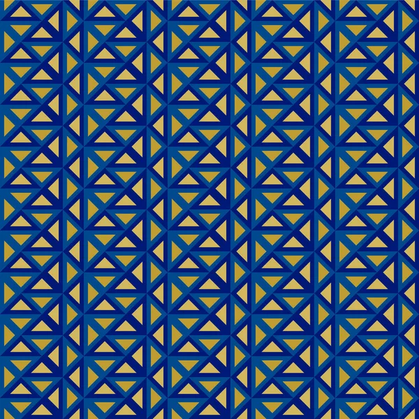 Abstracte geometrische naadloze patroon blauw en goud — Stockvector