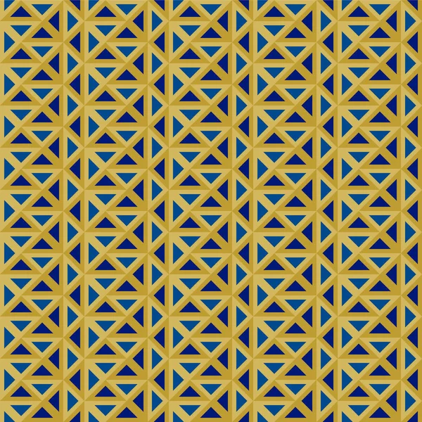 Абстрактный геометрический бесшовный рисунок золото и синий — стоковый вектор