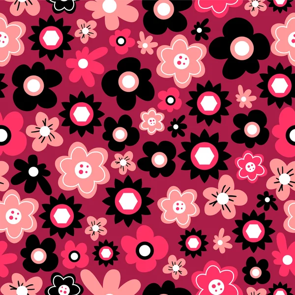 Mignon motif sans couture avec des fleurs — Image vectorielle