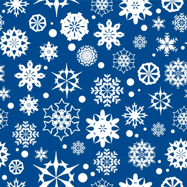 Χειμώνας απρόσκοπτη μοτίβο με νιφάδες χιονιού — Διανυσματικό Αρχείο