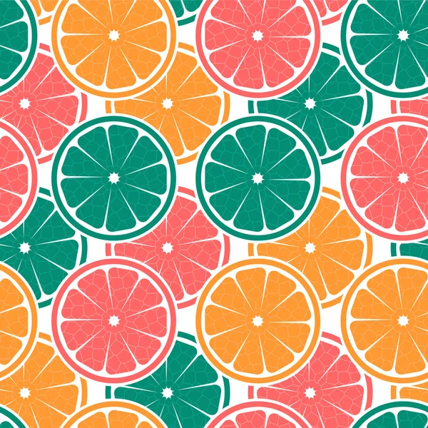 Πολύχρωμο χωρίς ραφή πρότυπο με πορτοκάλια — Διανυσματικό Αρχείο