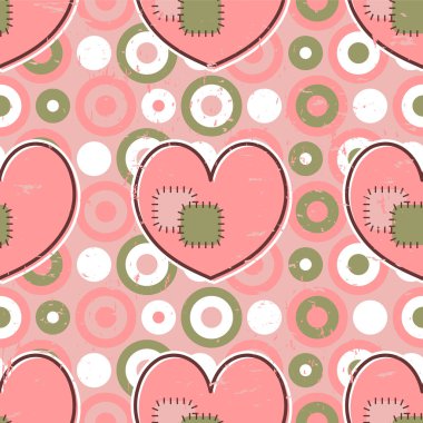 kalpleri ile şirin pembe seamless modeli