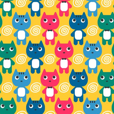 renkli yavru kedi ile Seamless Modeli