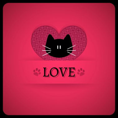 Sevgililer günü kartı ile sevimli kediler