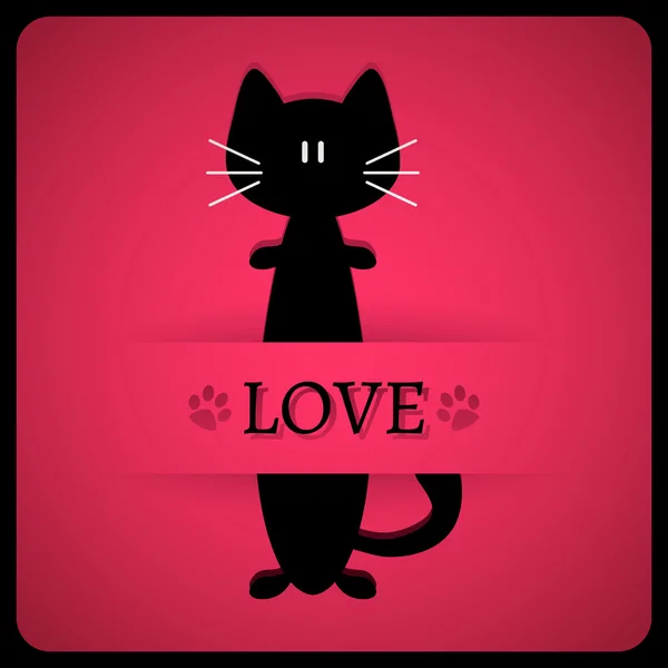 Valentine card with cute cats — Stock Vector