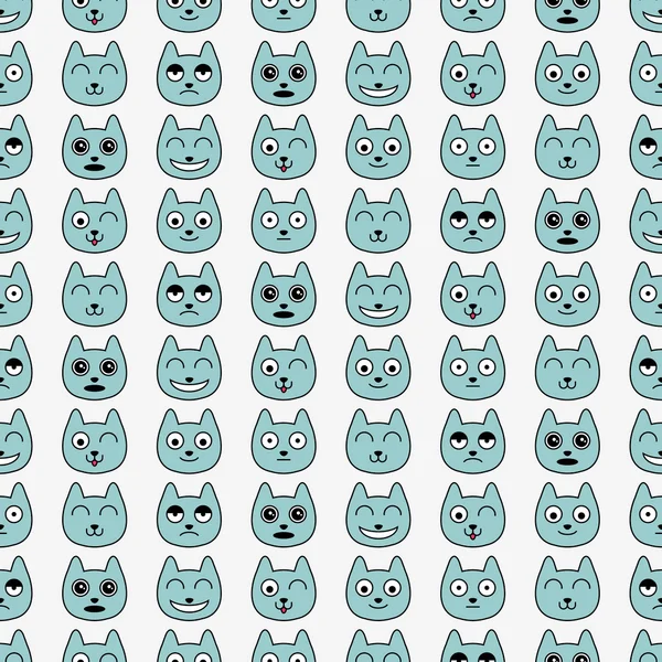 Шаблон со смешными кошками различные эмоции — стоковый вектор