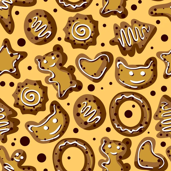 无缝模式与甜饼干 — 图库矢量图片