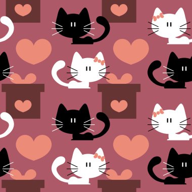 sevgi sevimli yavru kedi ile Dikişsiz desen