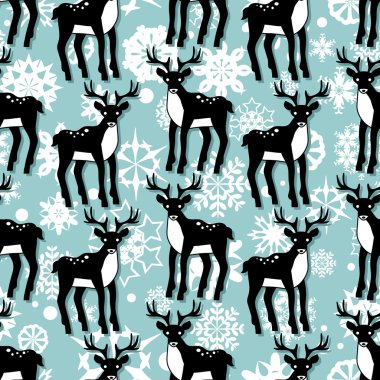 sevimli Noel geyiği ile seamless modeli