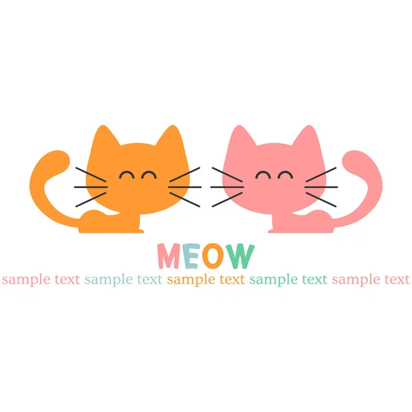 Kort med två söta kattungar — Stock vektor