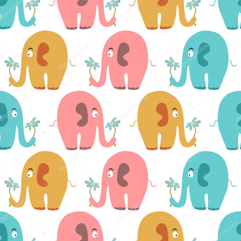 カラフルな動物はかわいいとのシームレスなパターン ストックベクター C Littlepaw