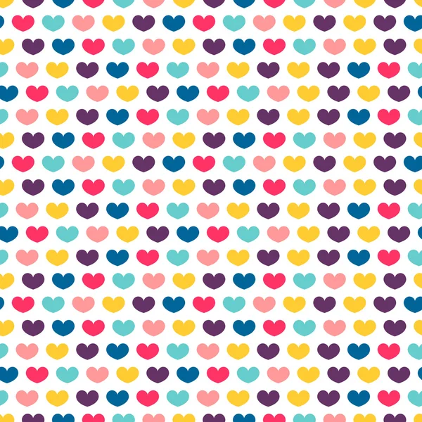 Seamless pattern with little colorful hearts — Stock Vector