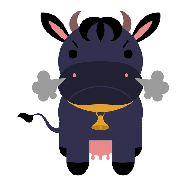 Illustration d'une vache en colère — Image vectorielle