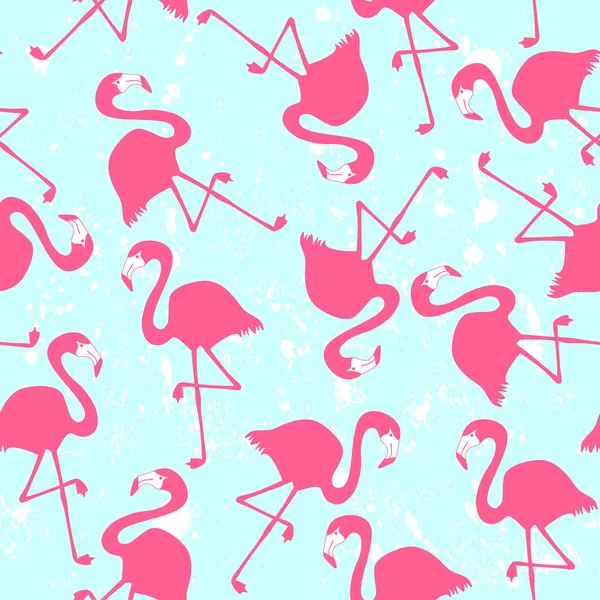 Padrão sem costura com flamingos rosa —  Vetores de Stock