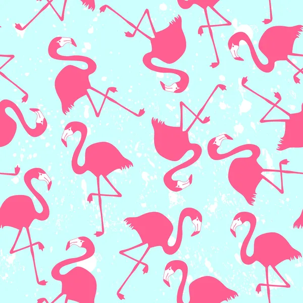 Seamless mönster med rosa flamingos Vektorgrafik