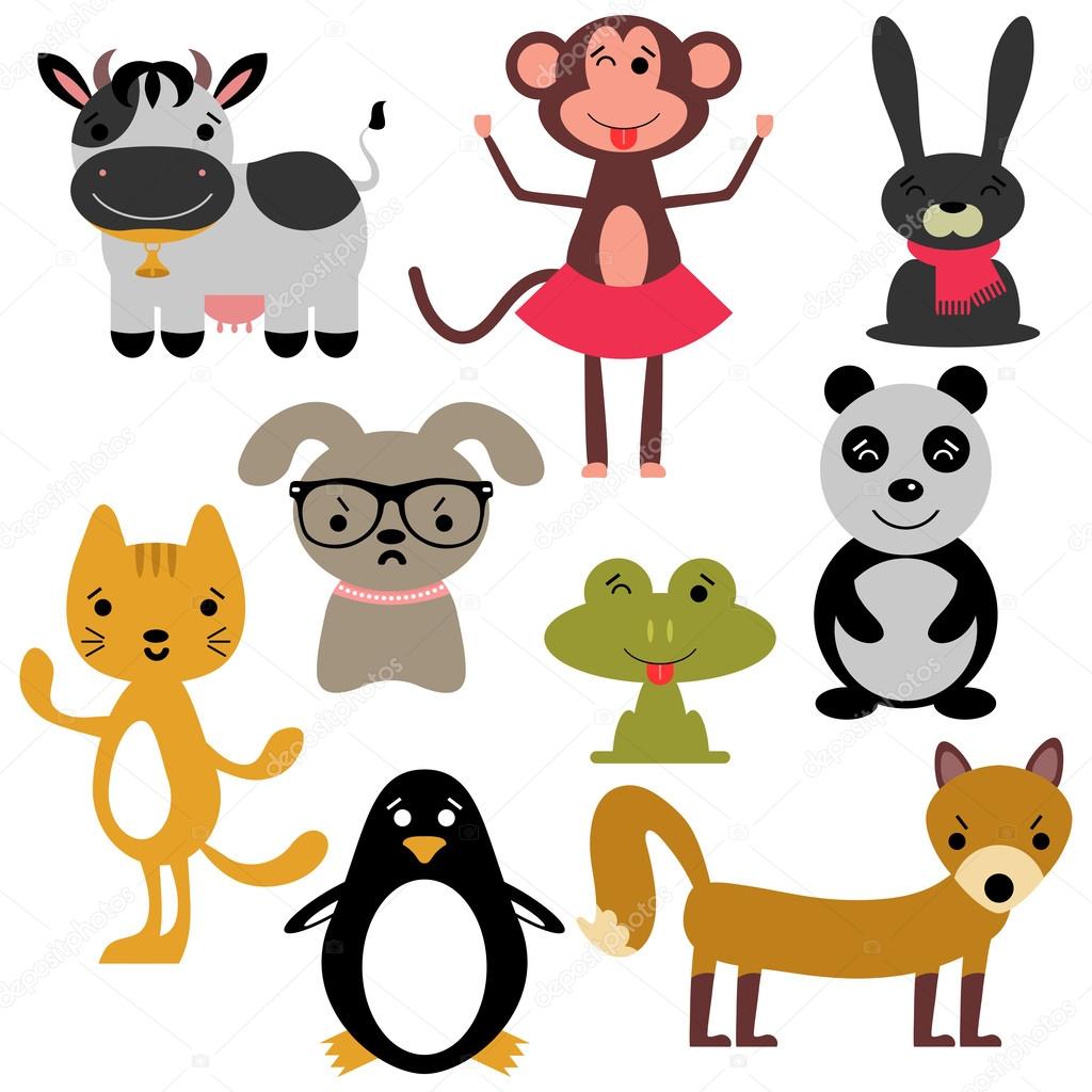 Set of random cute animals Stock Vector by ©littlepaw 40645761