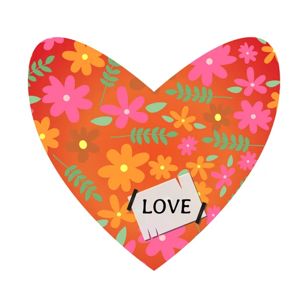 Sevgililer günü kartı tasarım dekoratif kalp — Stok Vektör