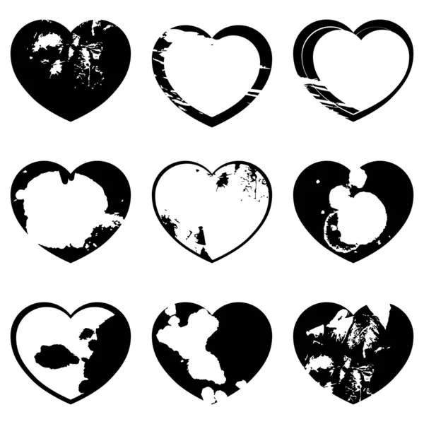 Heart silhouettes — Stock Vector