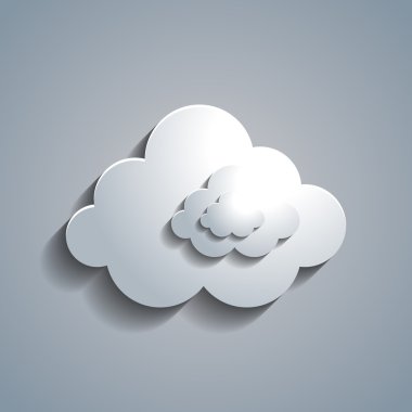 basit beyaz kağıt bulut şablonu