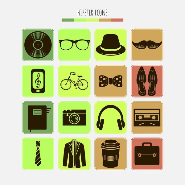 Set di icone hipster — Vettoriale Stock