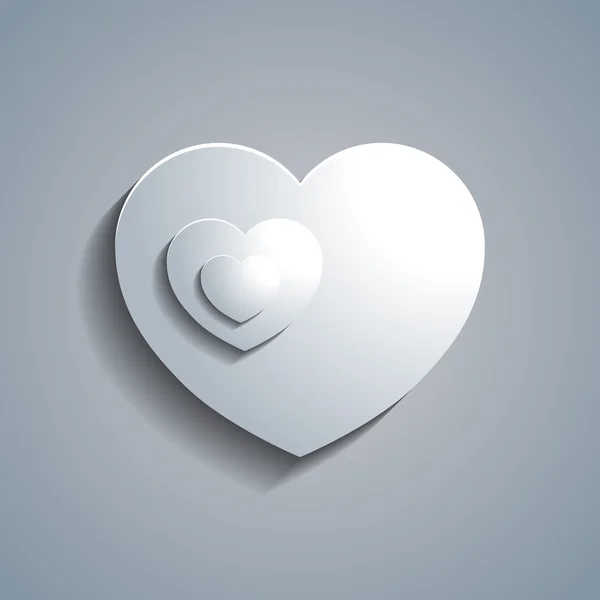 Απλό λευκό χάρτινο υπόδειγμα καρδιάς — Διανυσματικό Αρχείο