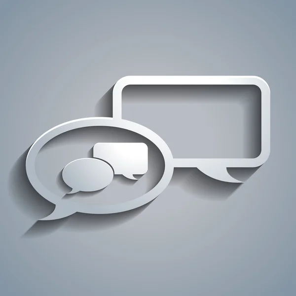 Eenvoudige witte spraakbellen chat gesprek — Stockvector