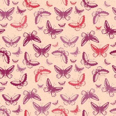 tropikal kelebekler siluetleri ile desen