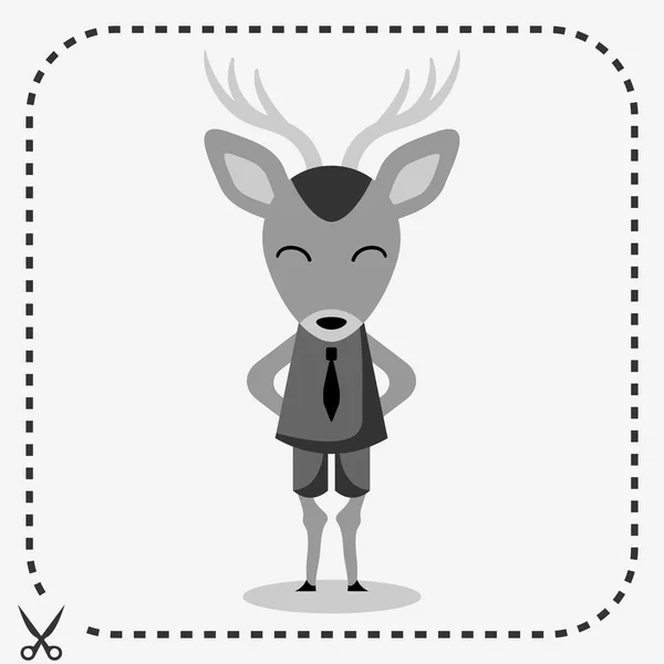 Cute deer wearing a tie — Stock Vector