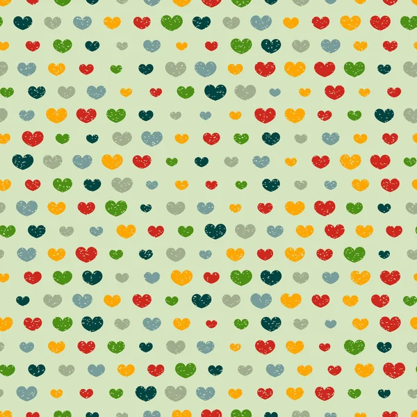 Patrón con corazones coloridos — Vector de stock