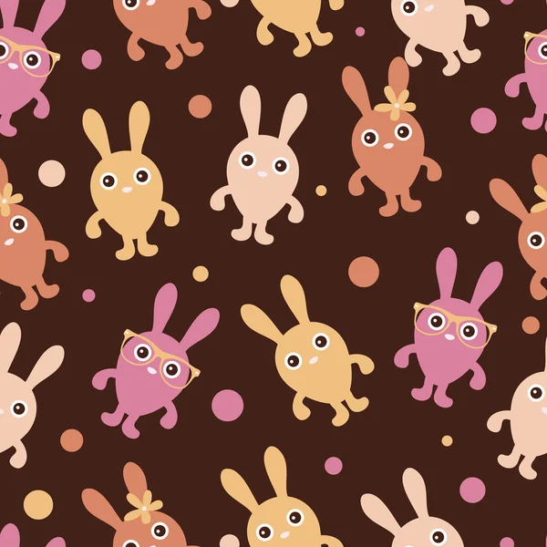 Pattern with cute bunnies — Stock Vector