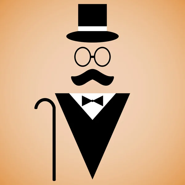 Gentleman silhouet — Stockvector