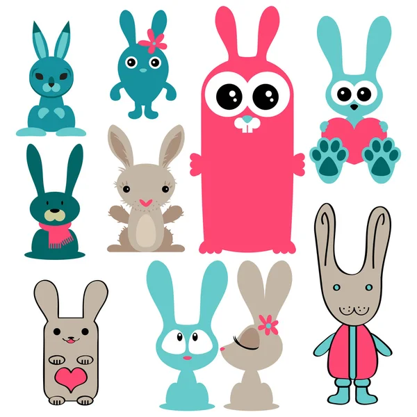 Mignons lapins — Image vectorielle