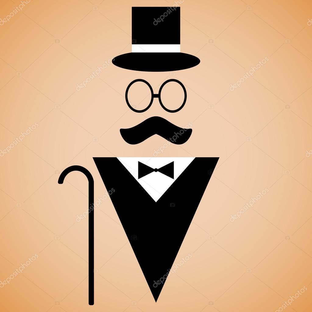 Gentleman silhouette — Stock Vector © littlepaw #44776825