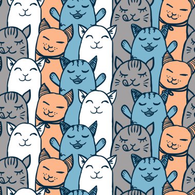 desen ile çizilmiş kedi yavruları