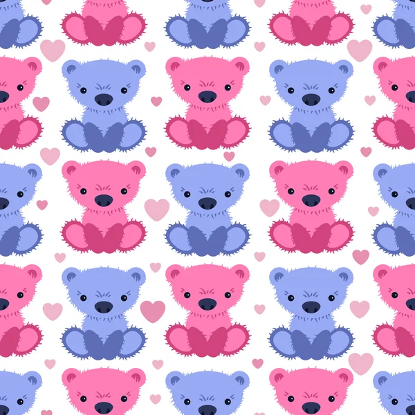 Pattern with  teddy bears — Stock Vector