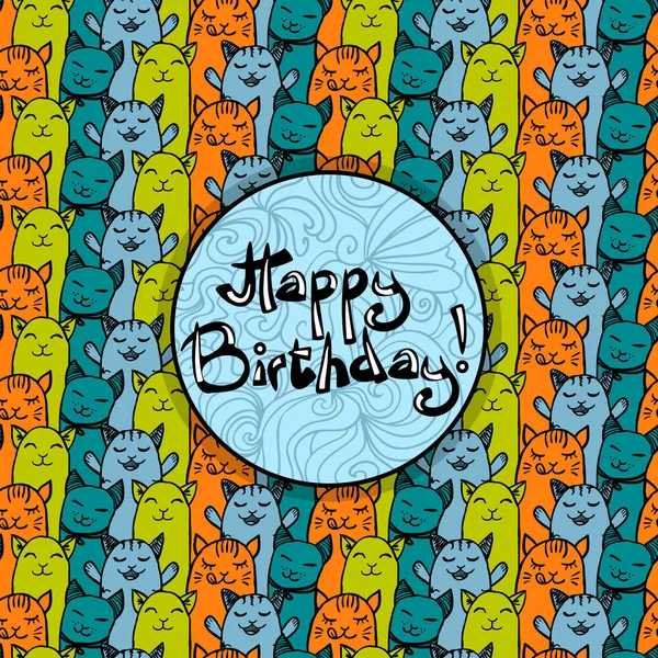 Happy birthday card wiyh cats Vector Graphics