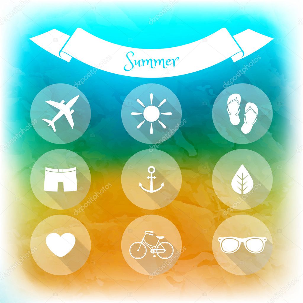 set of  icons Summer holidays