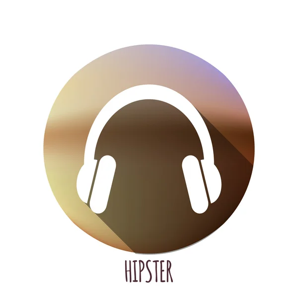 Hipster hoofdtelefoon pictogram — Stockvector
