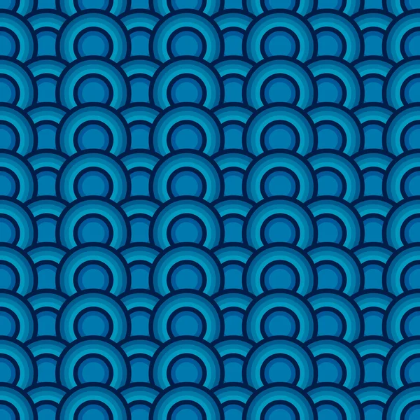 Círculos azules patrón sin costura — Vector de stock