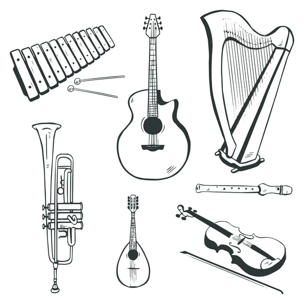 Instrumentos musicales — Vector de stock