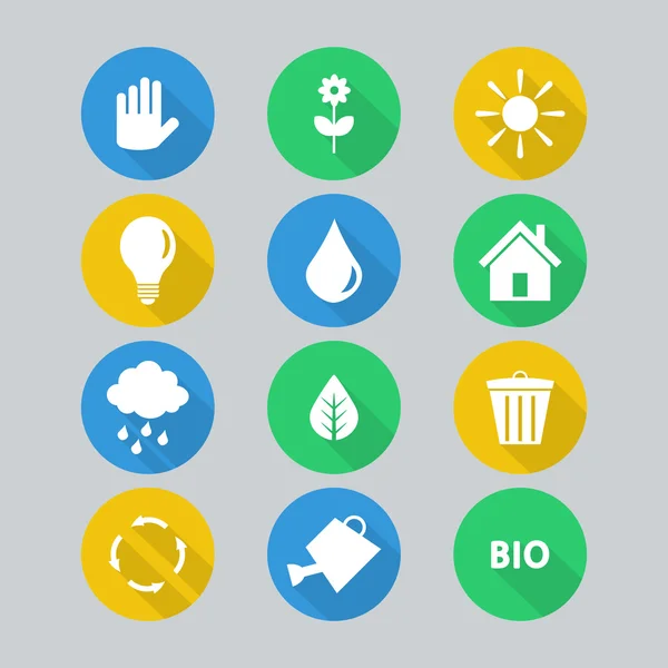 Ecologie pictogrammen — Stockvector