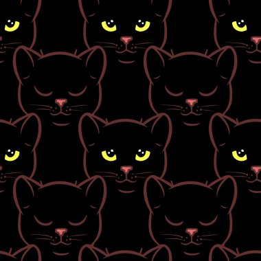 sevimli siyah kedi ile Seamless Modeli
