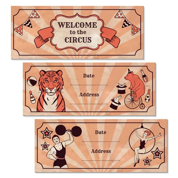 Circus reclame banners — Stockvector