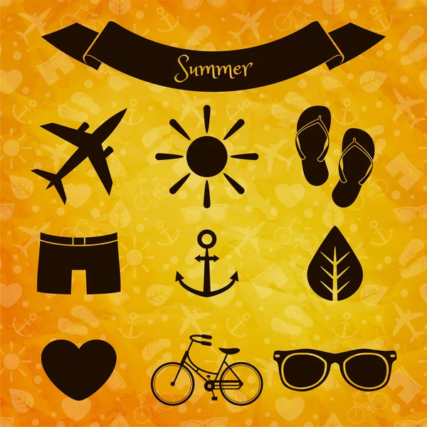 Summer icons Set — Stock Vector