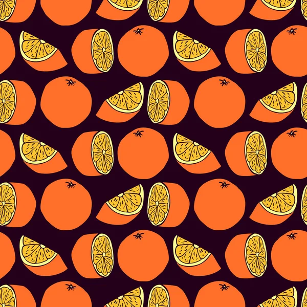 Padrão sem costura com laranjas — Vetor de Stock