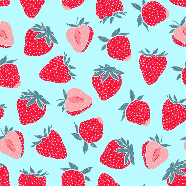 Pattern with strawberries — Stock Vector