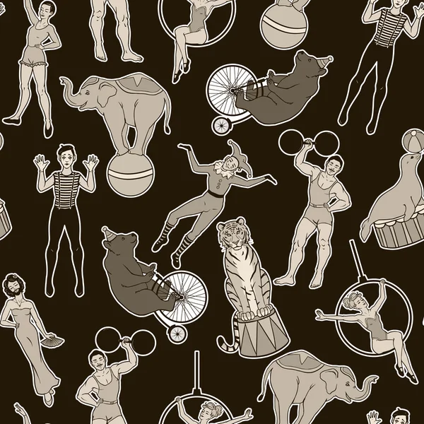 Бесшовный шаблон винтажный цирк тема — стоковый вектор