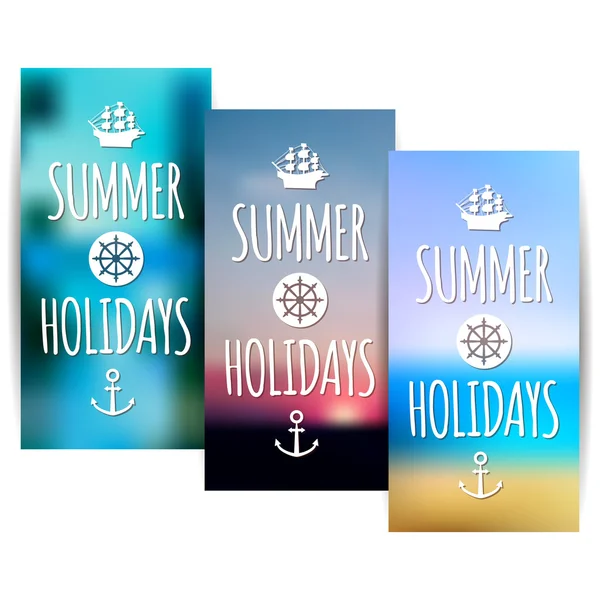 Three summer banners — Stock Vector